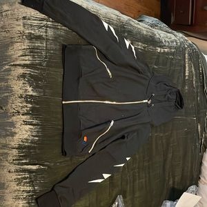 Aviator Nation black hoodie with pocket zippers